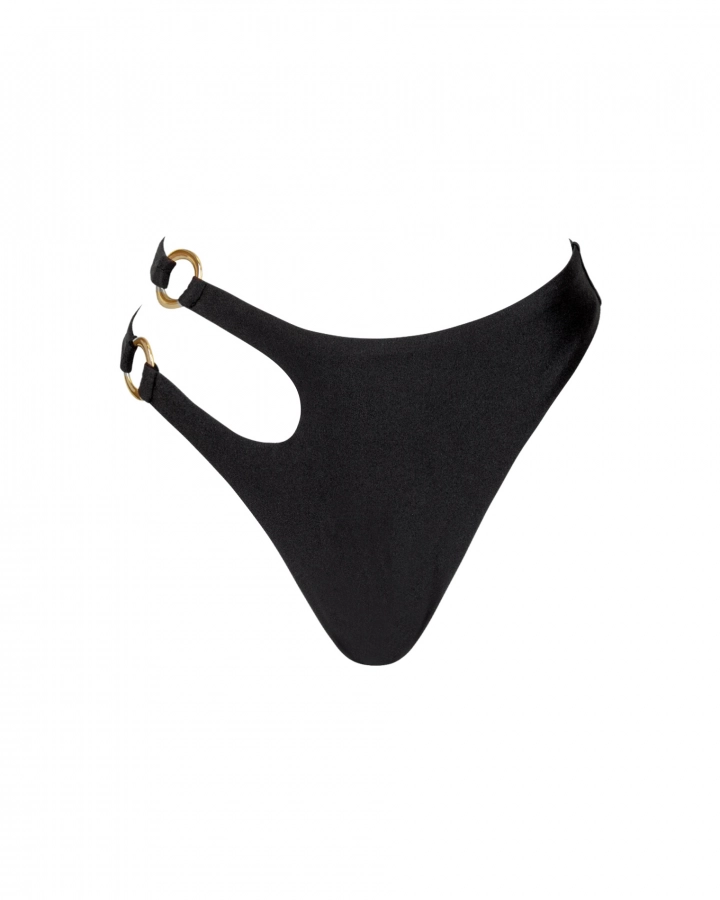 Black mid 2024 rise bikini bottoms